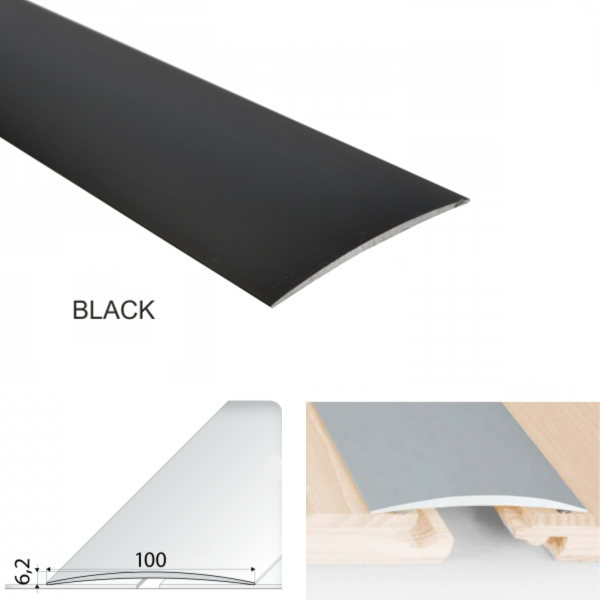 Self Adhesive 100mm Aluminium Door Threshold Floor Trim for wooden, Vinyl, Tiled Floors