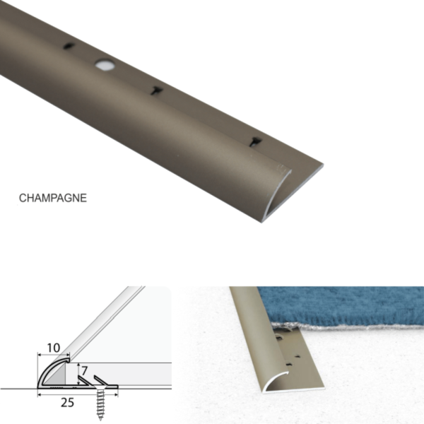 Single Edge Carpet Profile for 10mm Flooring-Transition from Carpet to Vinyl