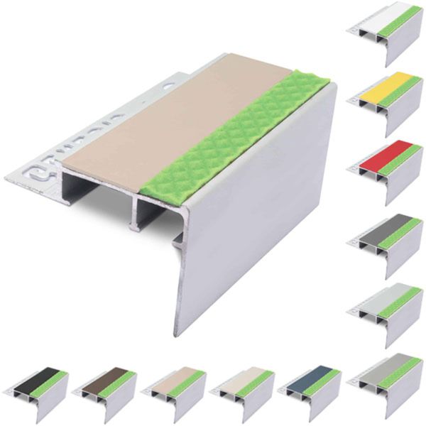  Tile-In Aluminator Stair Nosing with PVC Insert for 12.5mm Flooring 