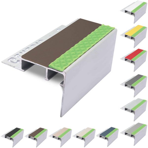  Tile-In Aluminator Stair Nosing with PVC Insert for 12.5mm Flooring 