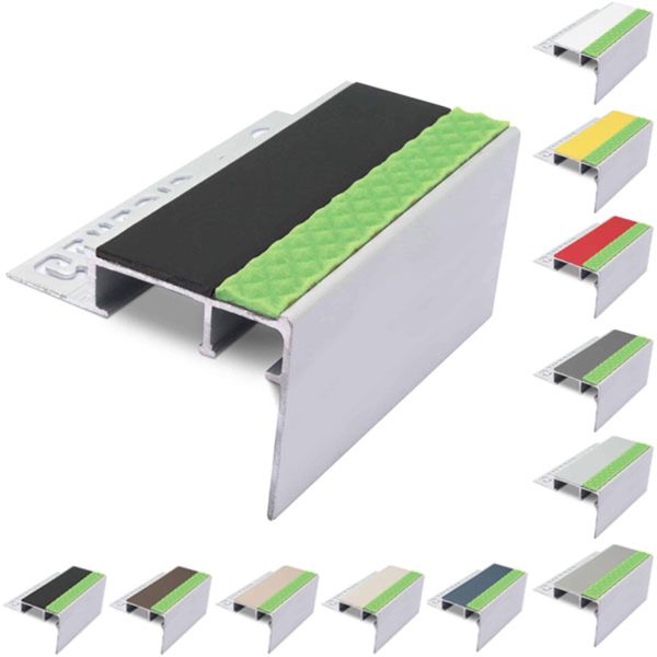  Tile-In Aluminator Stair Nosing with PVC Insert for 12.5mm Flooring 