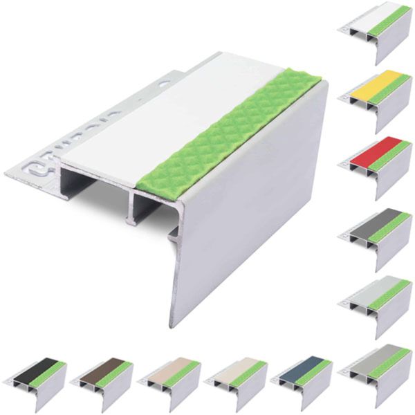  Tile-In Aluminator Stair Nosing with PVC Insert for 12.5mm Flooring 