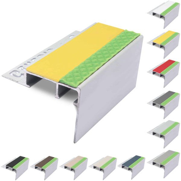  Tile-In Aluminator Stair Nosing with PVC Insert for 12.5mm Flooring 