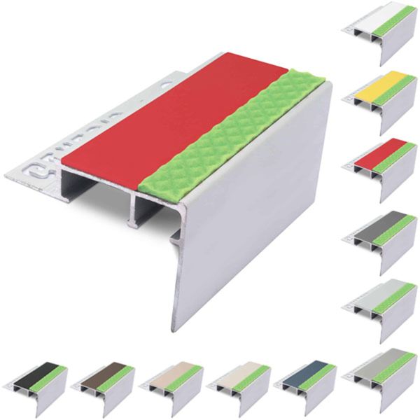  Tile-In Aluminator Stair Nosing with PVC Insert for 12.5mm Flooring 