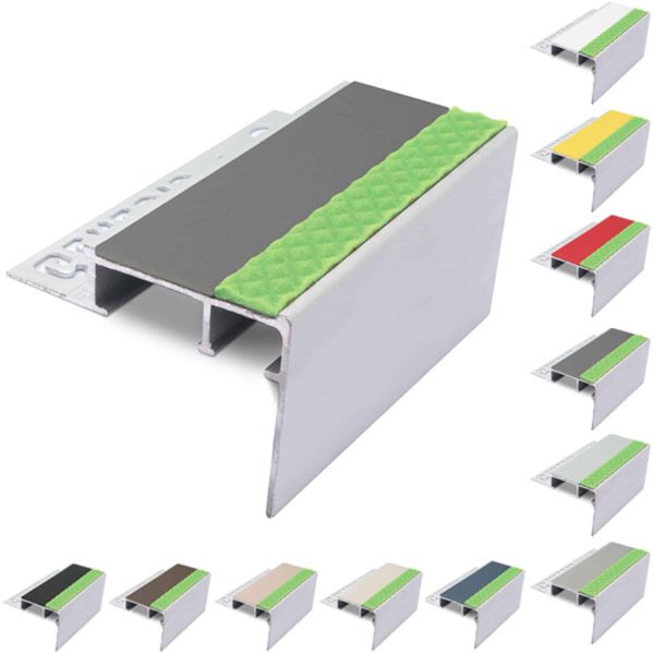  Tile-In Aluminator Stair Nosing with PVC Insert for 12.5mm Flooring 