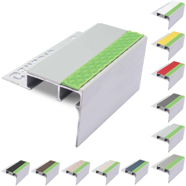  Tile-In Aluminator Stair Nosing with PVC Insert for 12.5mm Flooring 