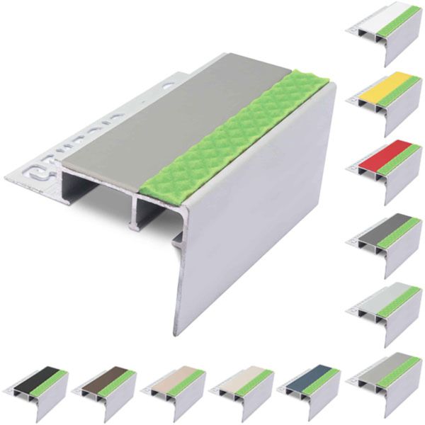  Tile-In Aluminator Stair Nosing with PVC Insert for 12.5mm Flooring 
