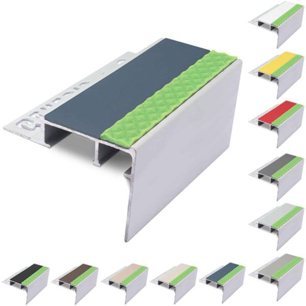  Tile-In Aluminator Stair Nosing with PVC Insert for 12.5mm Flooring 