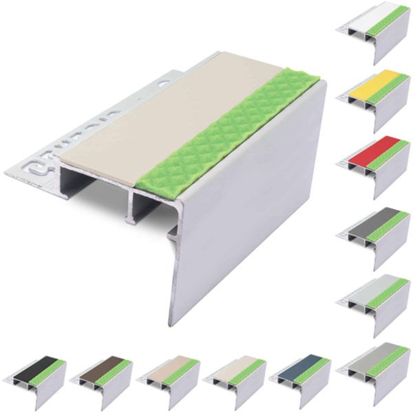  Tile-In Aluminator Stair Nosing with PVC Insert for 12.5mm Flooring 