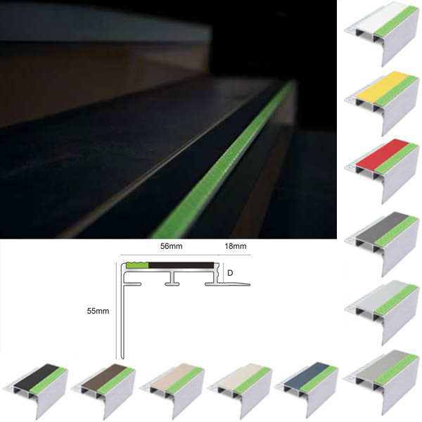  Tile-In Aluminator Stair Nosing with PVC Insert for 12.5mm Flooring 