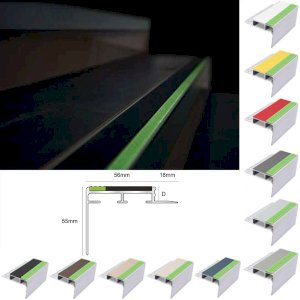  Tile-In Aluminator Stair Nosing with PVC Insert for 12.5mm Flooring 