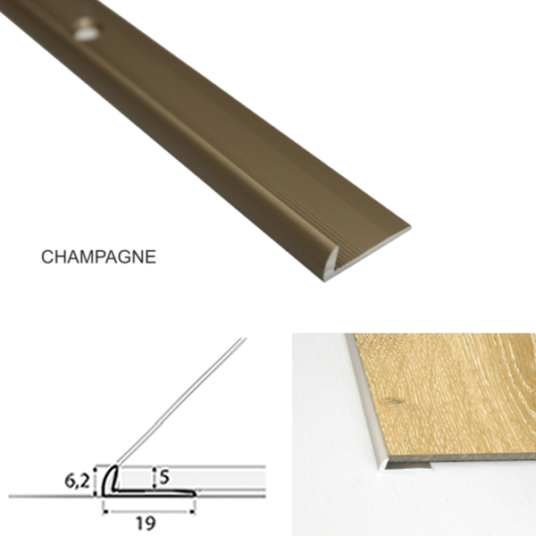 19mm Door Threshold Profile for 5mm LVT Flooring