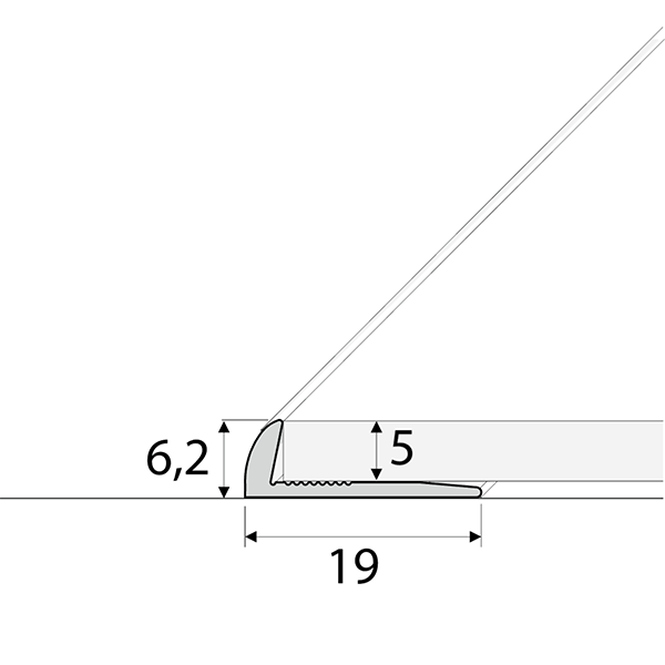 19mm Door Threshold Profile for 5mm LVT Flooring