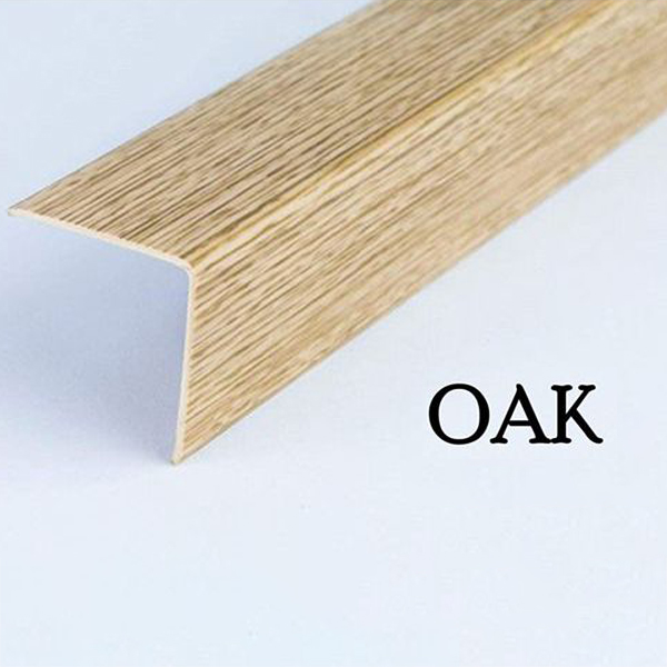 1m long Plastic PVC Corner Angle Trim Wall Corner Guard Edge Protector Wood Effect