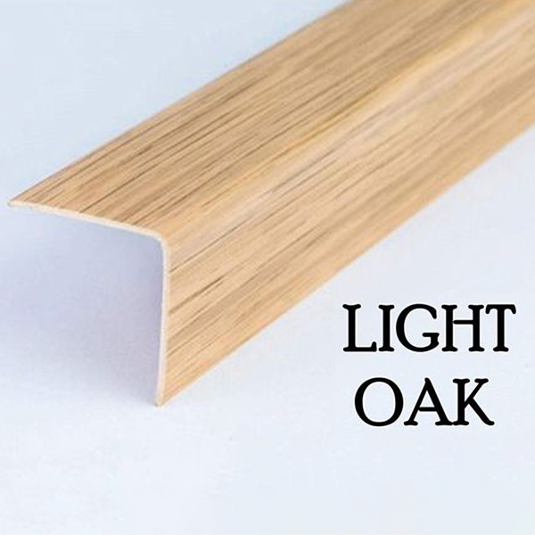 1m long Plastic PVC Corner Angle Trim Wall Corner Guard Edge Protector Wood Effect