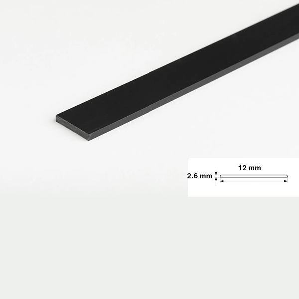 1m PVC Durable Flat Bar Transition Trim in Multiple Sizes