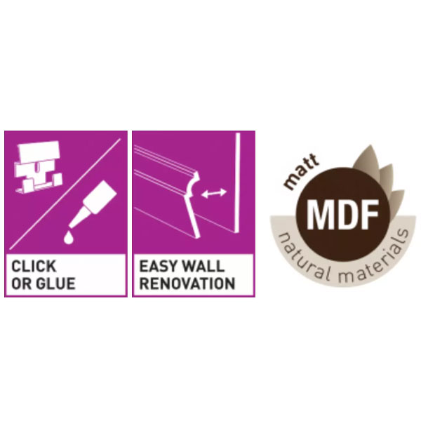 2.42m White MDF Water Resistance Skirting Board 