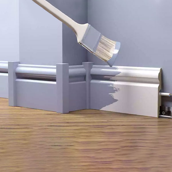 2.42m White MDF Water Resistance Skirting Board 