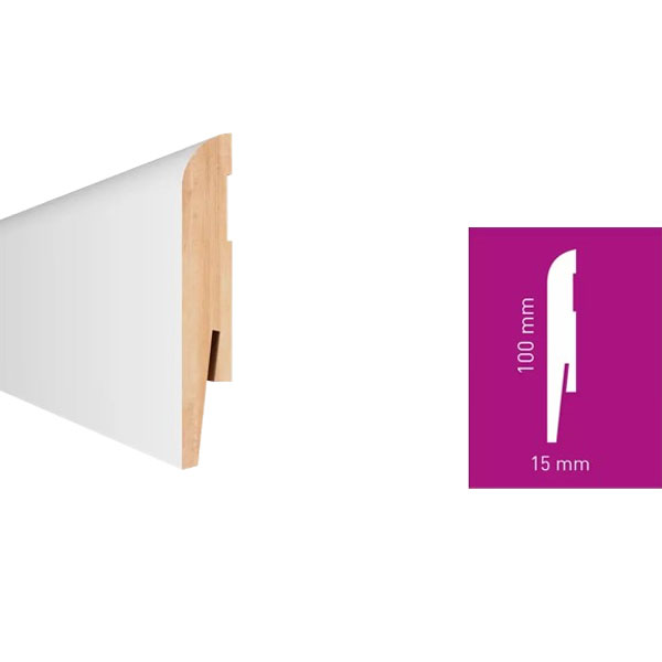 2.42m White MDF Water Resistance Skirting Board 