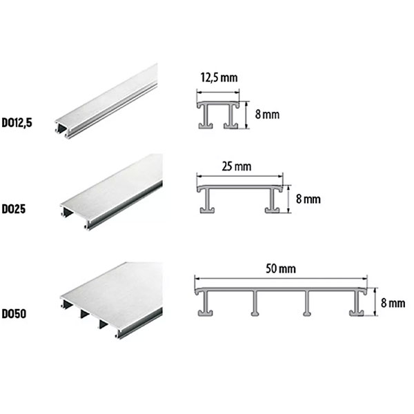 2.5m Long Anodized Aluminium Border Decorative Tile Trim 