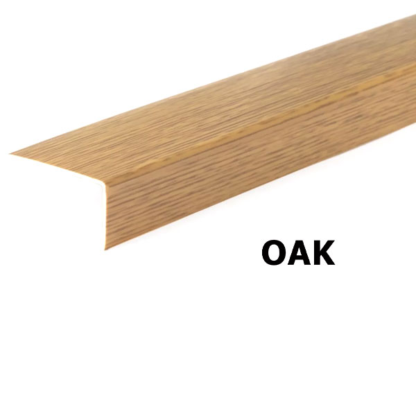 2.5m Unequal 90 Degree Angle Trim Wood Effect Plastic PVC Corner