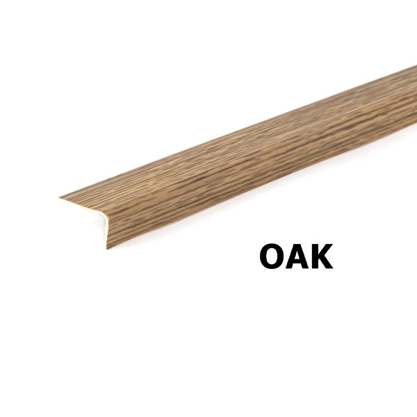2.5m Unequal 90 Degree Angle Trim Wood Effect Plastic PVC Corner