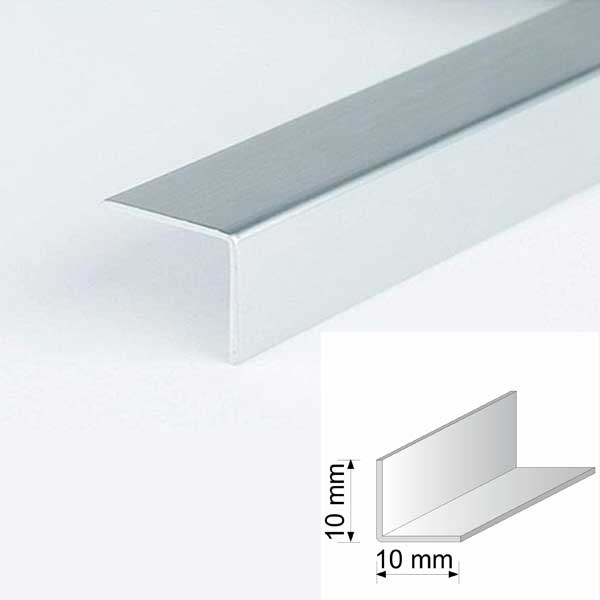 2.9m long Silver Plastic PVC Corner 90 Degree Angle Trim Pack of 5
