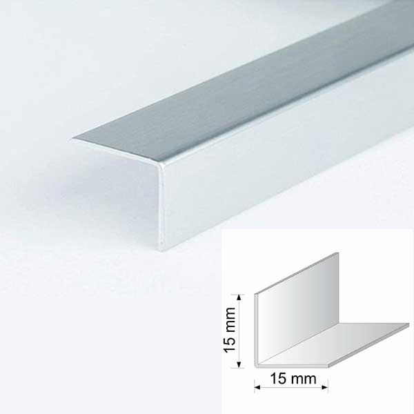 2.9m long Silver Plastic PVC Corner 90 Degree Angle Trim Pack of 5
