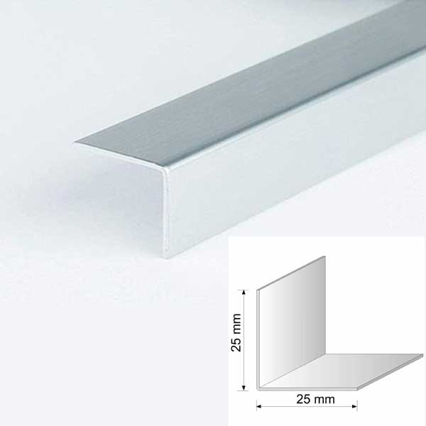 2.9m long Silver Plastic PVC Corner 90 Degree Angle Trim Pack of 5