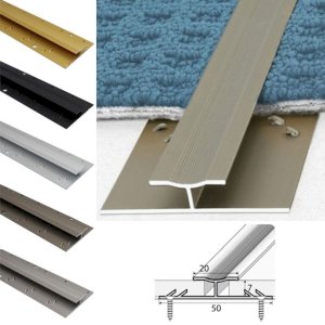 Twin Grip 20mm Wide Aluminum Carpet Profile with 18um Thick Coating 