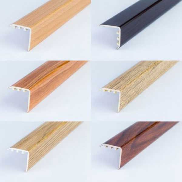 25mm x 25mm UPVC Wood Effect Stair Edge Nosing Trim