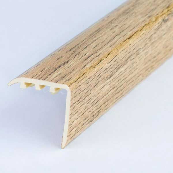 25mm x 25mm UPVC Wood Effect Stair Edge Nosing Trim