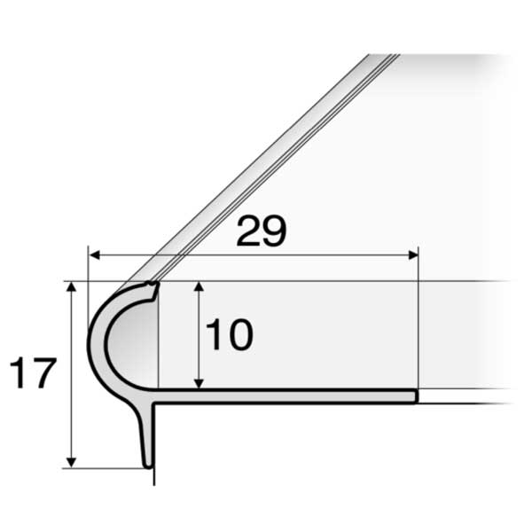 29mm x 17mm Stair Nosing Edge Trim Step Edging For Tiles For 10mm Flooring