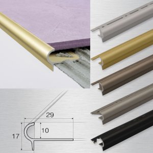 29mm x 17mm Stair Nosing Edge Trim Step Edging For Tiles For 10mm Flooring