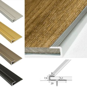 29mm x 9mm Aluminium Door Threshold for 5mm Connecting Luxury Click Vinyl Flooring