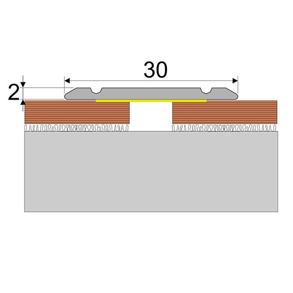 Aluminium Wood Effect 30mm Self Adhesive Door Threashold Floor Trim