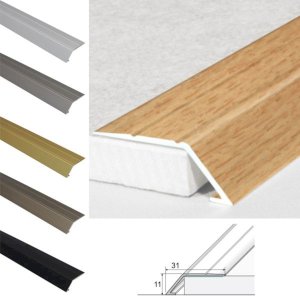 31mm Wide Aluminium Door Threshold Ramp with Self-Adhesive for 11mm High Floors