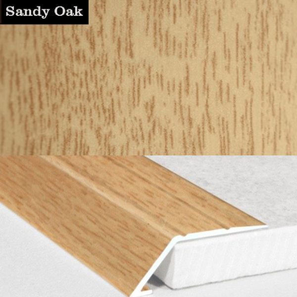 31mm Wood Finish Wide Aluminium Door Threshold Ramp Self Adhesive