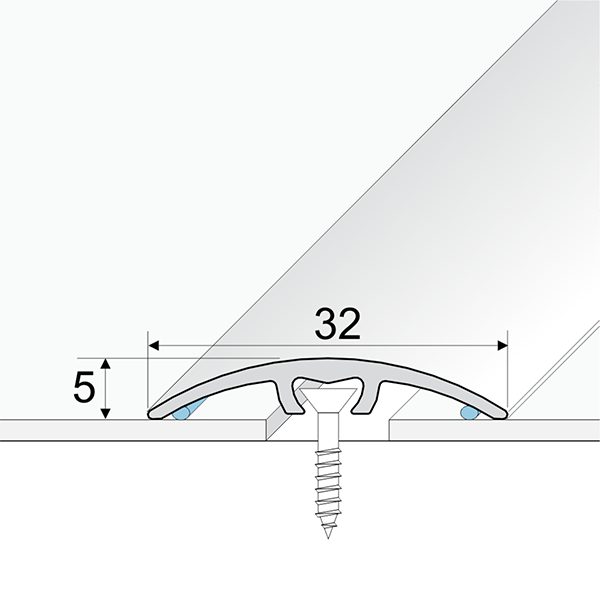 32mm Aluminium Door Threshold for Wooden and Laminate Flooring