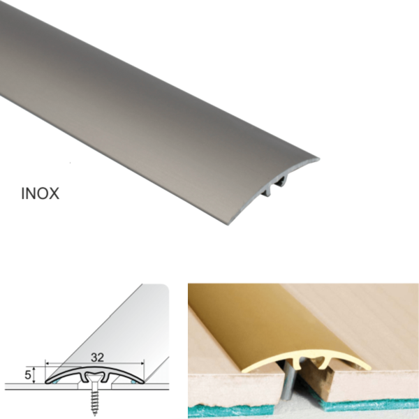 32mm Aluminium Door Threshold for Wooden and Laminate Flooring