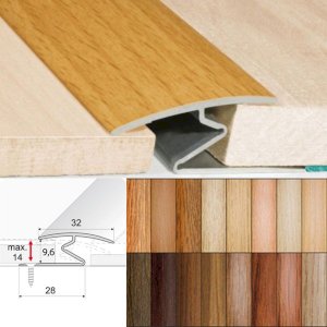 32mm Wood Finish Door Thresholds for Vinyl, Carpet, Laminate, and Wood Floors