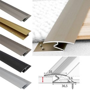 Wide Aluminium 35mm Z Profiles For Carpet-to-Wood Transition