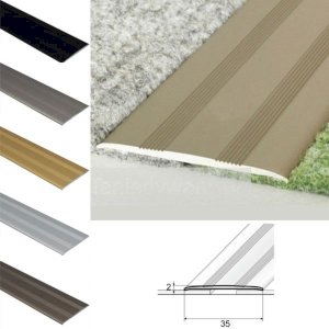 35mm Wide Self-Adhesive Flat Aluminium Floor Trim for Doorways