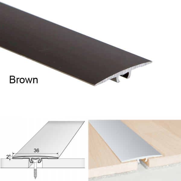 36mm Aluminium Door Threshold for Luxury Click Vinyl Flooring