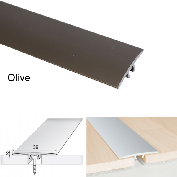 36mm Aluminium Door Threshold for Luxury Click Vinyl Flooring