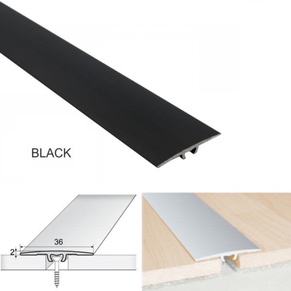 36mm Aluminium Door Threshold for Luxury Click Vinyl Flooring