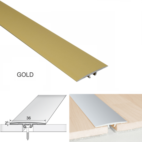 36mm Aluminium Door Threshold for Luxury Click Vinyl Flooring