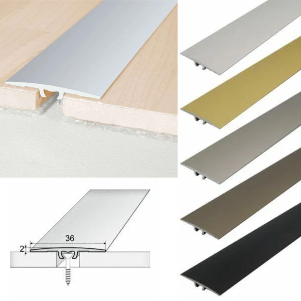 36mm Aluminium Door Threshold for Luxury Click Vinyl Flooring