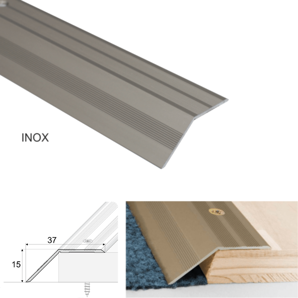 Non Slip 37mm Wide Aluminium Door Floor Trim Carpet Thresholds Ramp