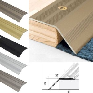 Non Slip 37mm Wide Aluminium Door Floor Trim Carpet Thresholds Ramp